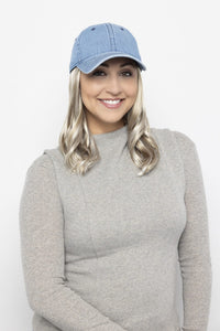 Denim Wavy Hat - Enhanced Hair - Hair Piece - Henry Margu