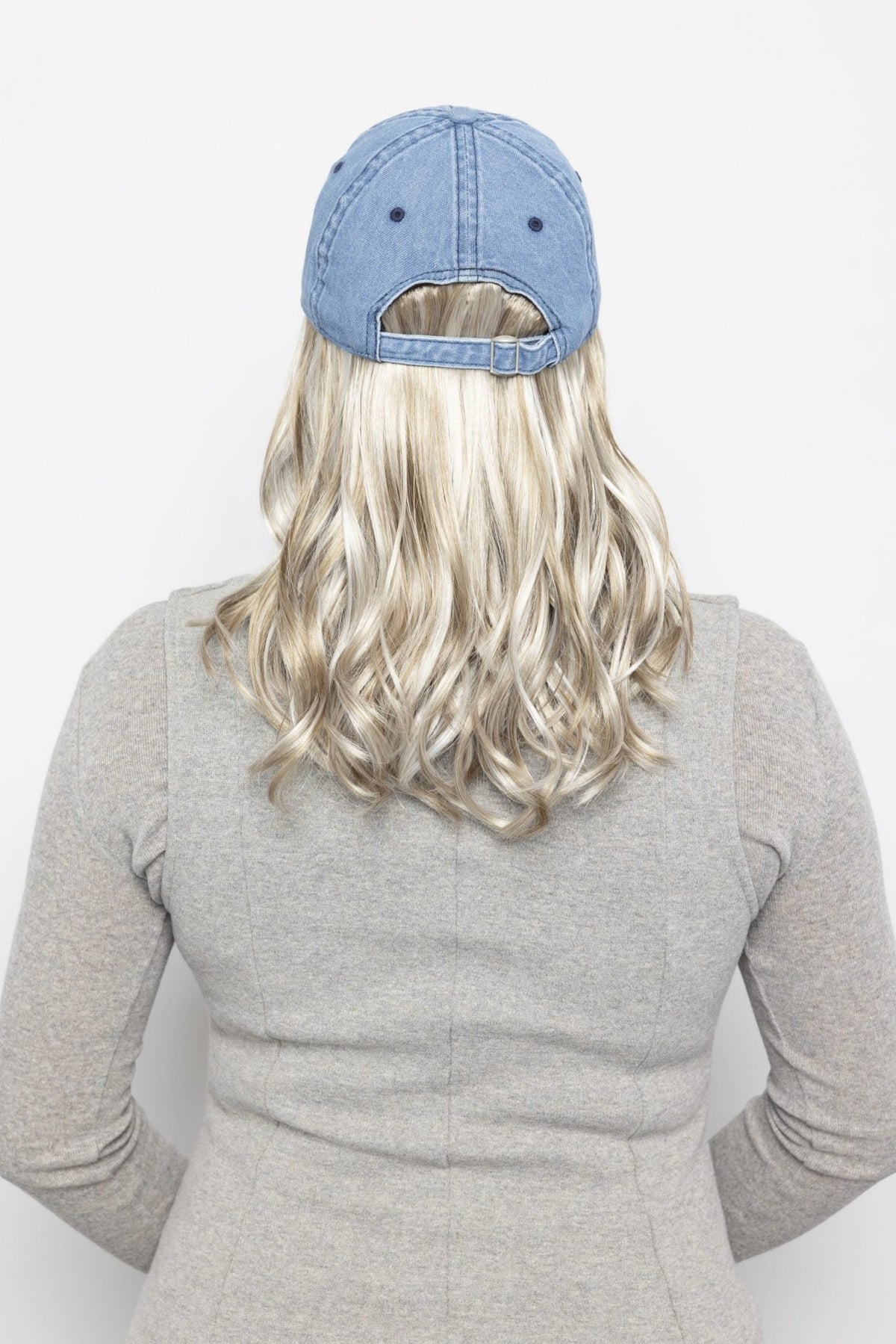 Denim Wavy Hat - Enhanced Hair - Hair Piece - Henry Margu