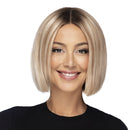 Sheer Top hair topper by TressAllure – styled on model